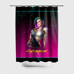 Шторка для душа Judy Cyberpunk2077, цвет: 3D-принт