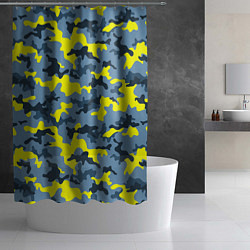 Шторка для душа Камуфляж Жёлто-Голубой, цвет: 3D-принт — фото 2