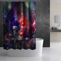 Шторка для душа Vanguard neon skull Fashion pattern, цвет: 3D-принт — фото 2