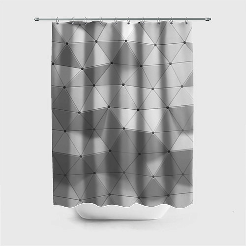 Шторка для ванной Объемные Треугольники 3d / 3D-принт – фото 1