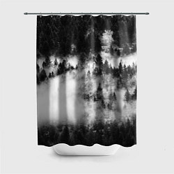 Шторка для ванной Мрачный лес - туман