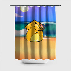 Шторка для ванной Желтый слон