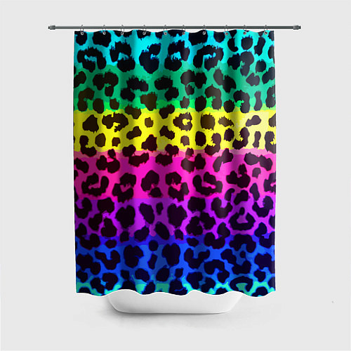 Шторка для ванной Leopard Pattern Neon / 3D-принт – фото 1