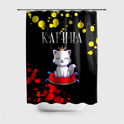 Шторка для ванной Карина - КОШКА - Краска / 3D-принт – фото 1
