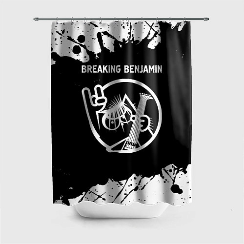 Шторка для ванной Breaking Benjamin КОТ Брызги / 3D-принт – фото 1