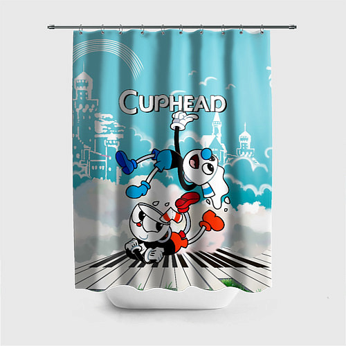 Шторка для ванной Cuphead 2 чашечки / 3D-принт – фото 1