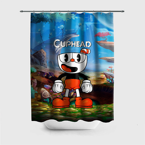 Шторка для ванной Cuphead Красная чашечка / 3D-принт – фото 1