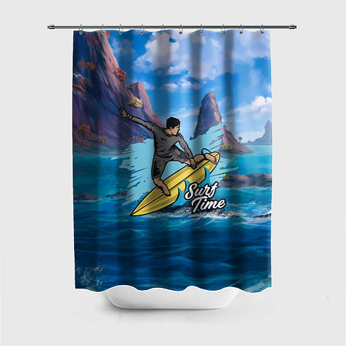 Шторка для ванной Серфинг Surf / 3D-принт – фото 1