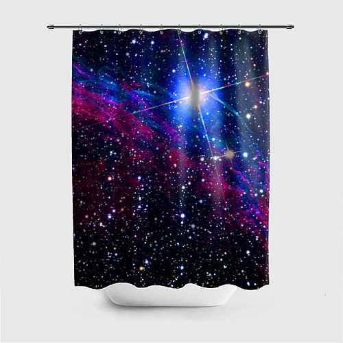 Шторка для ванной Открытый космос Star Neon / 3D-принт – фото 1