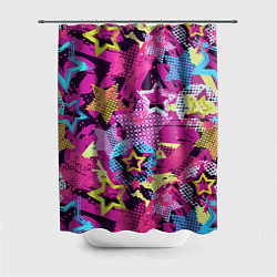 Шторка для ванной Star Colorful Pattern Fashion Neon