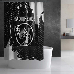 Шторка для душа Radiohead КОТ Краска, цвет: 3D-принт — фото 2