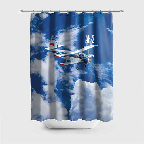 Шторка для ванной Гражданский самолет Ан-2 / 3D-принт – фото 1