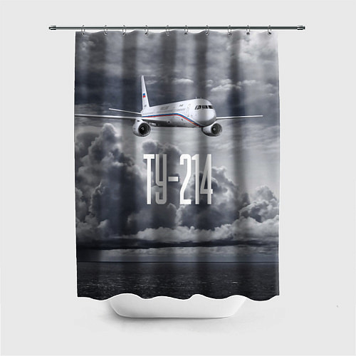 Шторка для ванной Пассажирский самолет Ту-214 / 3D-принт – фото 1