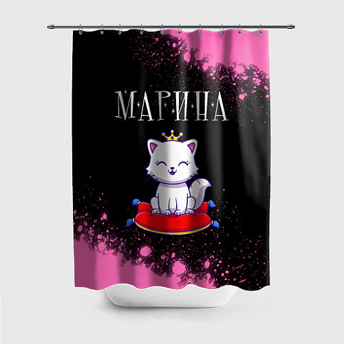 Шторка для ванной Марина - КОШКА - Брызги / 3D-принт – фото 1