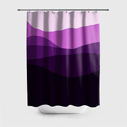 Шторка для душа Фиолетовый градиент горы абстракция, цвет: 3D-принт