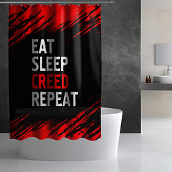 Шторка для душа Eat Sleep Creed Repeat - Краски, цвет: 3D-принт — фото 2