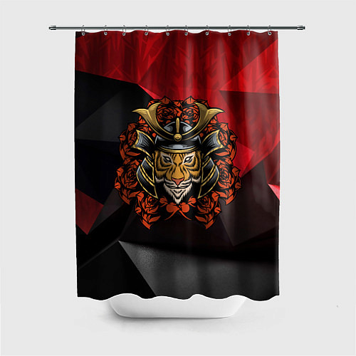 Шторка для ванной Тигр - самурай / 3D-принт – фото 1