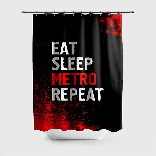 Шторка для ванной Eat Sleep Metro Repeat Арт / 3D-принт – фото 1
