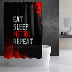 Шторка для душа Eat Sleep Metro Repeat Арт, цвет: 3D-принт — фото 2