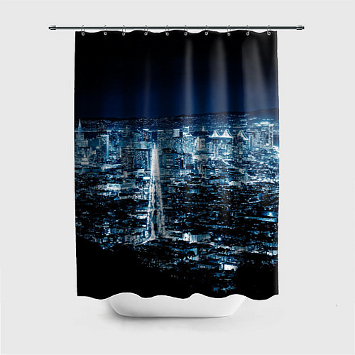 Шторка для ванной Ночной город night city / 3D-принт – фото 1