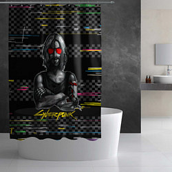 Шторка для душа Johnny Джонни Cyberpunk2077, цвет: 3D-принт — фото 2