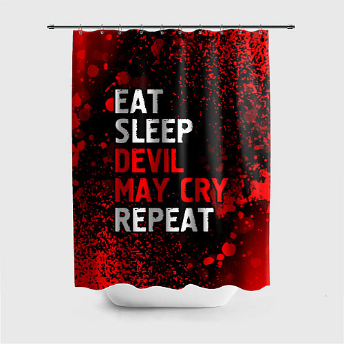 Шторка для ванной Eat Sleep Devil May Cry Repeat Арт / 3D-принт – фото 1