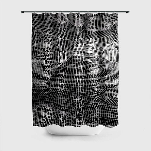Шторка для ванной Мятая сетчатая ткань Crumpled Mesh Fabric / 3D-принт – фото 1