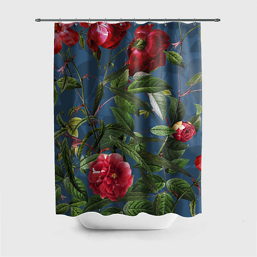 Шторка для ванной Цветы Розы В Саду / 3D-принт – фото 1
