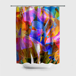 Шторка для ванной Красочный цветочный паттерн Лето Colorful floral p
