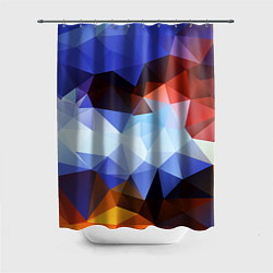 Шторка для душа Абстрактный цветной узор из треугольников Abstract, цвет: 3D-принт