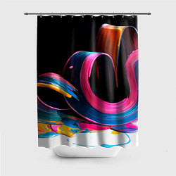 Шторка для душа Разноцветный мазки краски Абстракция Multicolored, цвет: 3D-принт