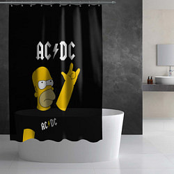 Шторка для душа AC DC ГОМЕР СИМПСОН SIMPSONS, цвет: 3D-принт — фото 2