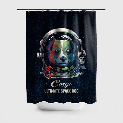 Шторка для ванной Корги Космонавт Corgi Space Dog / 3D-принт – фото 1