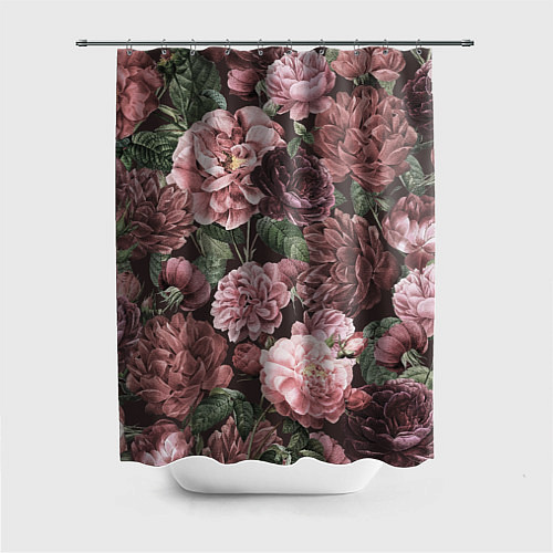 Шторка для ванной Цветы Полные Любви / 3D-принт – фото 1