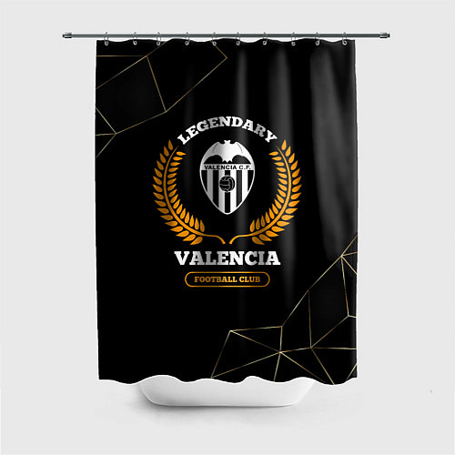 Шторка для ванной Лого Valencia и надпись Legendary Football Club на / 3D-принт – фото 1