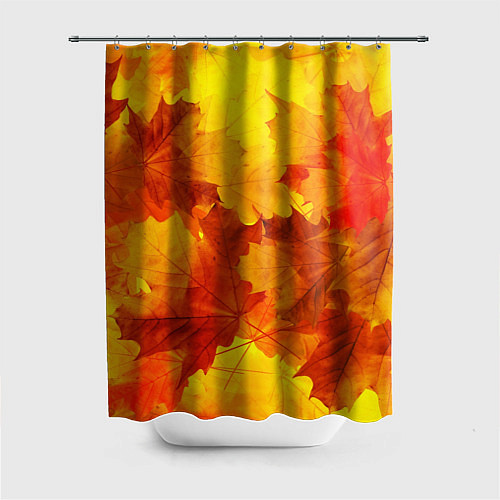 Шторка для ванной Желтые-листья / 3D-принт – фото 1