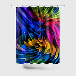 Шторка для душа Абстрактная неоновая композиция Abstract neon comp, цвет: 3D-принт