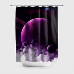 Шторка для душа PURPLE GALAXY лиловая галактика, цвет: 3D-принт
