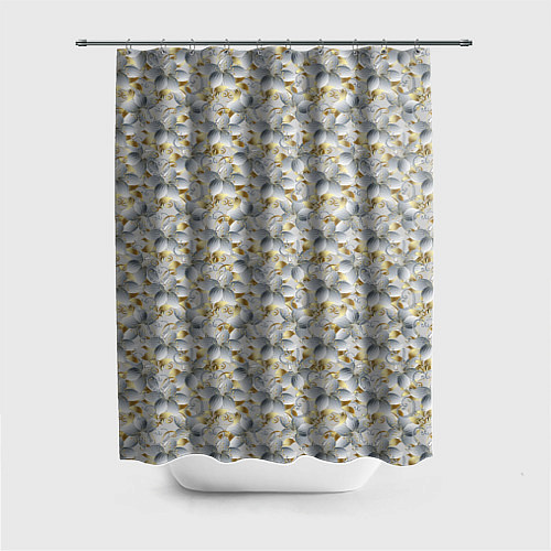 Шторка для ванной Абстрактные нежные цветочки / 3D-принт – фото 1