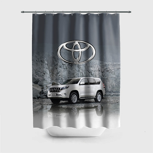 Шторка для ванной Toyota Land Cruiser на фоне скалы / 3D-принт – фото 1