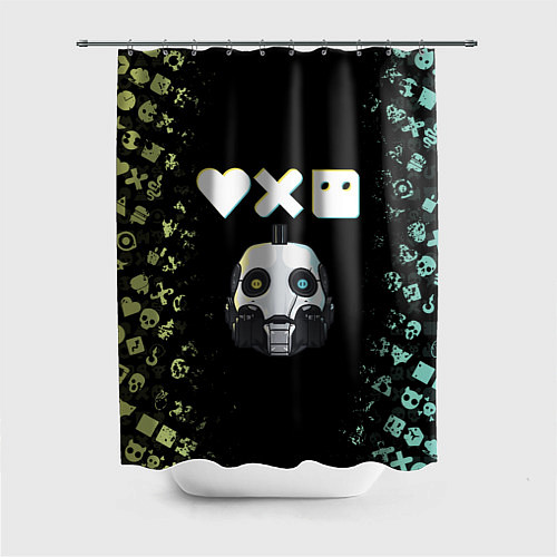 Шторка для ванной Love, Death and Robots Pattern / 3D-принт – фото 1