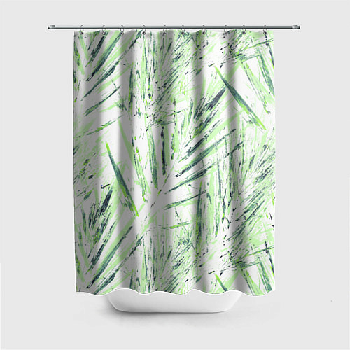 Шторка для ванной Листья Пальмы Нарисованные Маслом / 3D-принт – фото 1