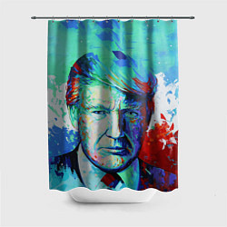 Шторка для душа Дональд Трамп арт, цвет: 3D-принт