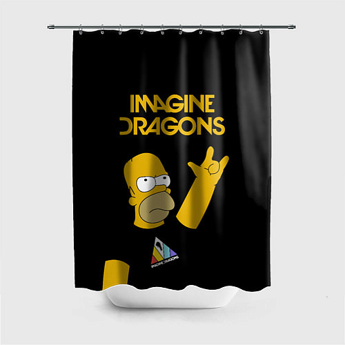 Шторка для ванной Imagine Dragons Гомер Симпсон Рокер / 3D-принт – фото 1