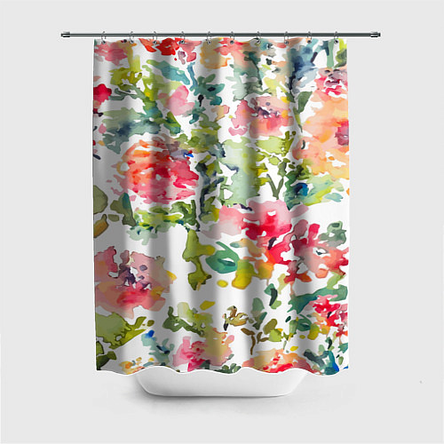 Шторка для ванной Floral pattern Watercolour Summer / 3D-принт – фото 1