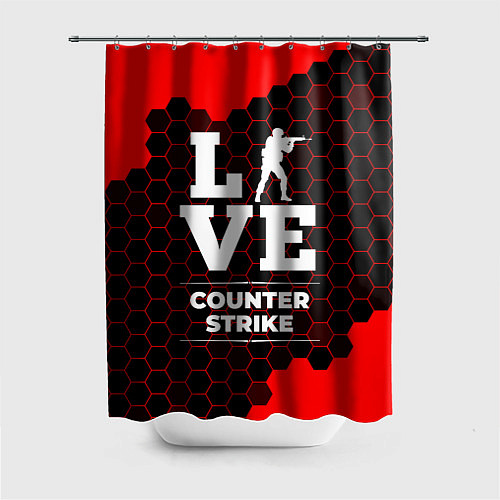 Шторка для ванной Counter Strike Love Классика / 3D-принт – фото 1