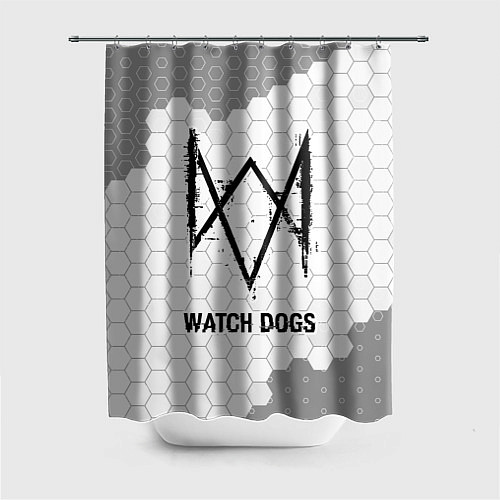 Шторка для ванной Watch Dogs Glitch на темном фоне FS / 3D-принт – фото 1