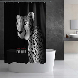 Шторка для душа Im a cheetah Im WILD, цвет: 3D-принт — фото 2
