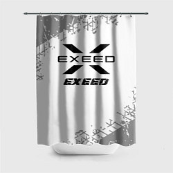 Шторка для ванной Exeed Speed на светлом фоне со следами шин