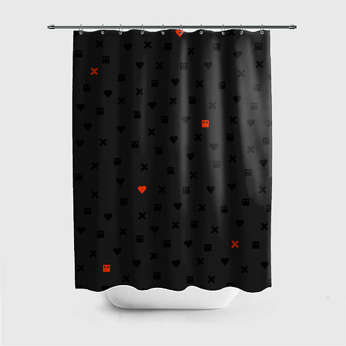 Шторка для ванной Love Death and Robots black pattern / 3D-принт – фото 1